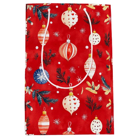 Merry kerstcadeautas medium cadeauzakje (Voorkant)