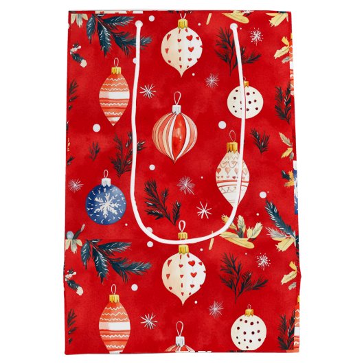 Merry kerstcadeautas medium cadeauzakje (Achterkant)