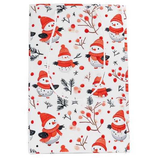 Merry kerstcadeautas medium cadeauzakje (Voorkant)