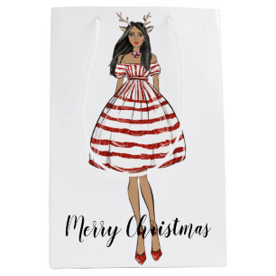 Merry kerstcadeautas medium cadeauzakje