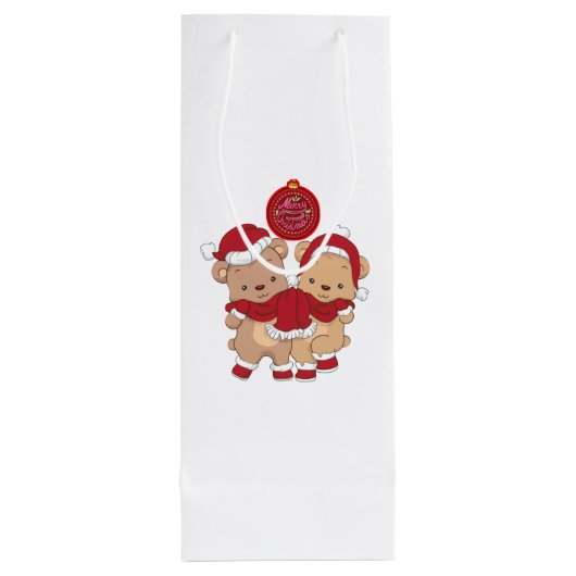 Merry kerstcadeautas wijn cadeautas (Achterkant)