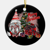 Merry-kerstcadeautjes voor Gnome Keramisch Ornament (Voorkant)