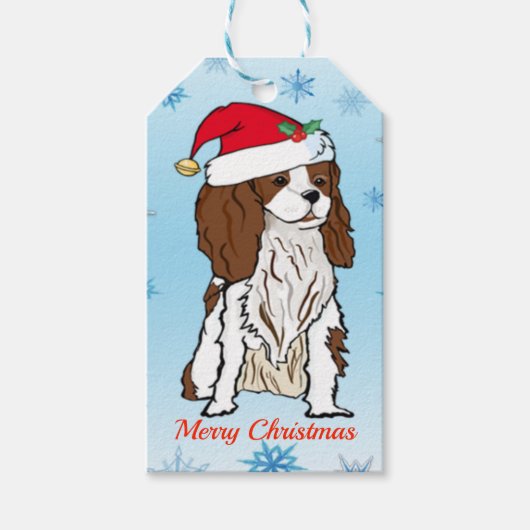 Merry KerstCavalier King Charles Cadeaulabel (Voorkant)