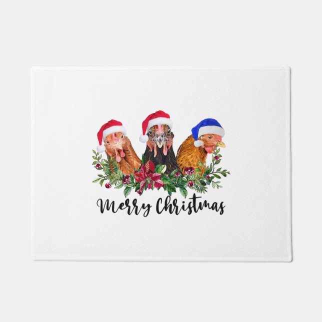 Merry KerstChicken Deurmat (Voorkant)