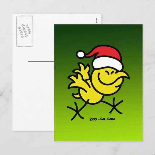 Merry KerstChicken Feestdagenkaart (Voorkant / Achterkant)