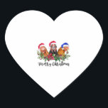 Merry KerstChicken Hart Sticker<br><div class="desc">Merry KerstChicken</div>