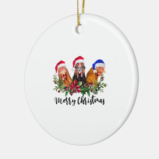 Merry KerstChicken Keramisch Ornament (Links)