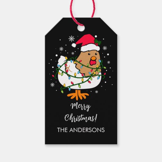 Merry KerstChicken kerst - Gepersonaliseerde Gif Cadeaulabel (Voorkant)