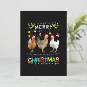 Merry KerstChicken Shirt Santa Hat Lights Xma Save The Date (Staand voorkant)