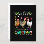 Merry KerstChicken Shirt Santa Hat Lights Xma Save The Date (Voorkant / Achterkant)