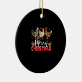 Merry KerstChicken Shirten Funny Santa Hat Lig Keramisch Ornament (Rechts)