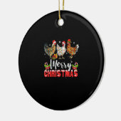 Merry KerstChicken Shirten Funny Santa Hat Lig Keramisch Ornament (Links)