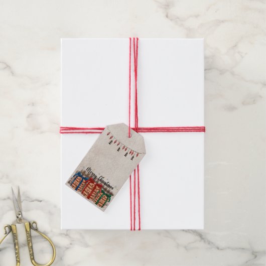 Merry kerstchocolate Chip Cookies Cadeaulabel (Met Touw)