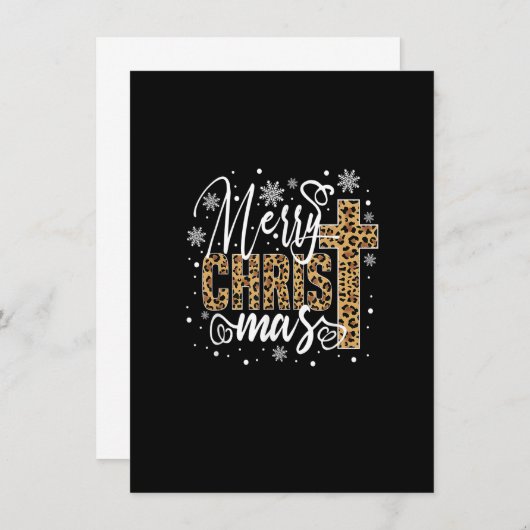 Merry KerstChristus Cross Leopard Xmas Funny Ho Kaart (Voorkant / Achterkant)