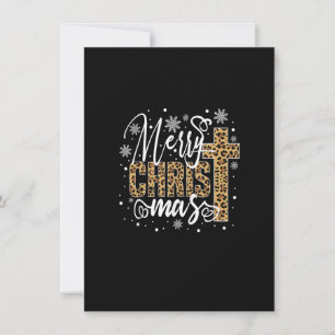 Merry KerstChristus Cross Leopard Xmas Funny Ho Kaart