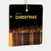 Merry KerstCity Skyline Black & Gold San Diego Keramisch Ornament (Rechts)