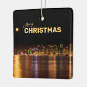 Merry KerstCity Skyline Black & Gold San Diego Keramisch Ornament (Links)
