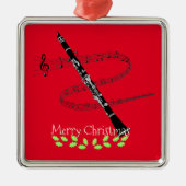 Merry KerstClarinet Metalen Ornament (Voorkant)