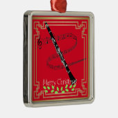 Merry KerstClarinet Metalen Ornament (Rechts)