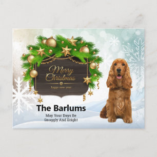 Merry kerstCocker Spaniel - Gepersonaliseerd Feestdagenkaart