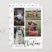 Merry Kerstcollage 4 Foto Feestdagenkaart (Voorkant / Achterkant)