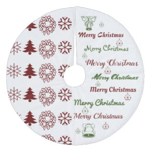 Merry Kerstcollage Dark Red F Green Fleece Kerstboom Rok