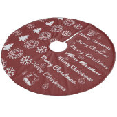 Merry Kerstcollage Donk Red Silver Gray Fleece Kerstboom Rok (Gekanteld)