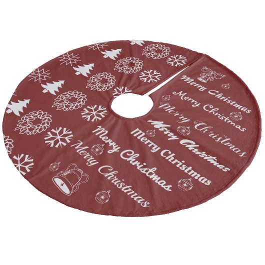 Merry Kerstcollage Donk Red Silver Gray Fleece Kerstboom Rok (Gekanteld)