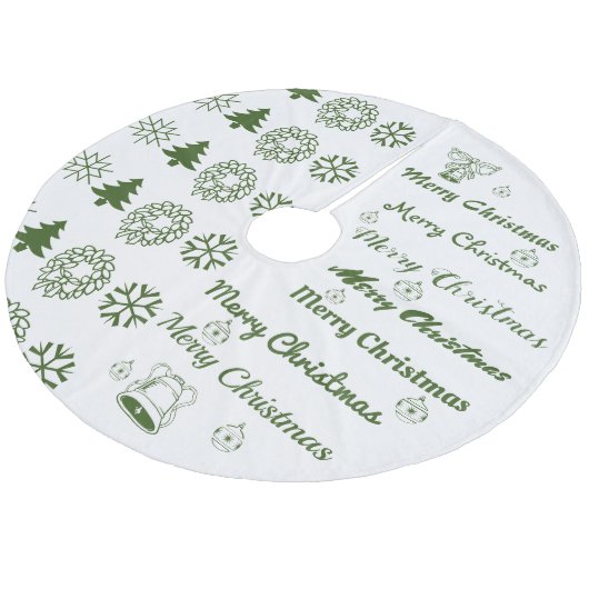 Merry Kerstcollage F Green Fleece Kerstboom Rok (Gekanteld)