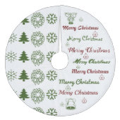 Merry Kerstcollage F Green Red Fleece Kerstboom Rok (Voorkant)