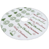 Merry Kerstcollage F Green Red Fleece Kerstboom Rok (Gekanteld)