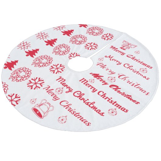 Merry Kerstcollage Fleece Kerstboom Rok (Gekanteld)