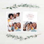 Merry Kerstcollage Vijf Foto Rood en Wit Feestdagenkaart