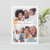 Merry Kerstcollage Vijf Foto Rood en Wit Feestdagenkaart (Staand voorkant)