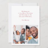 Merry Kerstcollage Vijf Foto Rood en Wit Feestdagenkaart (Achterkant)