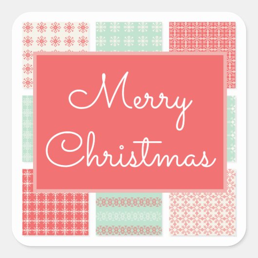 Merry Kerstcountry quilt Sticker (Voorkant)