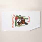 Merry Kerstcowboy Badhanddoek (Badhanddoek)