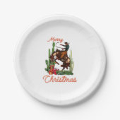Merry Kerstcowboy Papieren Bordje (Voorkant)