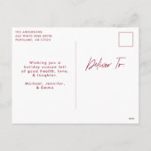 Merry Kerstcranberry Script 6 Foto Collage Feestdagenkaart (Achterkant)