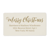 Merry kerstcrème Gold script Retouradres Etiket (Voorkant)
