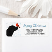 Merry Kerstcute Dog Black Labrador Etiket (Insitu)