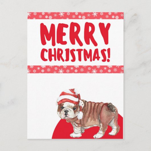 Merry Kerstcute Dog Briefkaart (Voorkant)