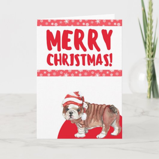 Merry Kerstcute Dog Feestdagen Kaart (Voorkant)
