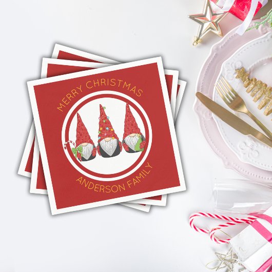 Merry Kerstcute Gnomes Servet