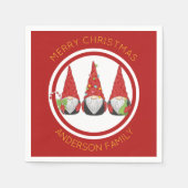 Merry Kerstcute Gnomes Servet (Voorkant)