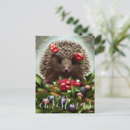 Merry Kerstcute Hedegel Feestdagenkaart