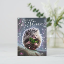Merry Kerstcute Hedegel Feestdagenkaart