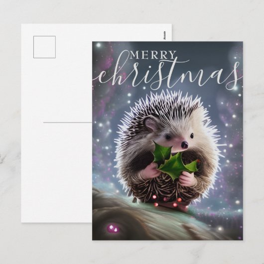 Merry Kerstcute Hedegel Feestdagenkaart (Voorkant / Achterkant)