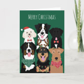 Merry Kerstcute-honden Kaart (Voorkant)