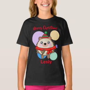 Merry Kerstcute Kawaii Friendly Hedegel T-shirt